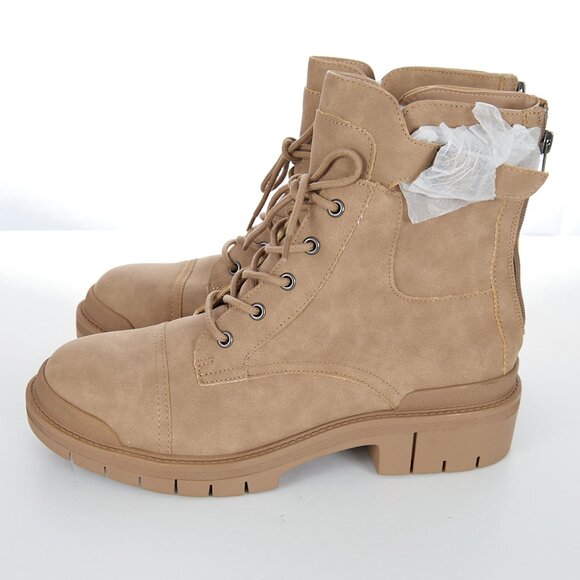 MIA Elora Leather Combat Lace Up Bootie in Tan Women's Size 11 NWT - Picture 4 of 9